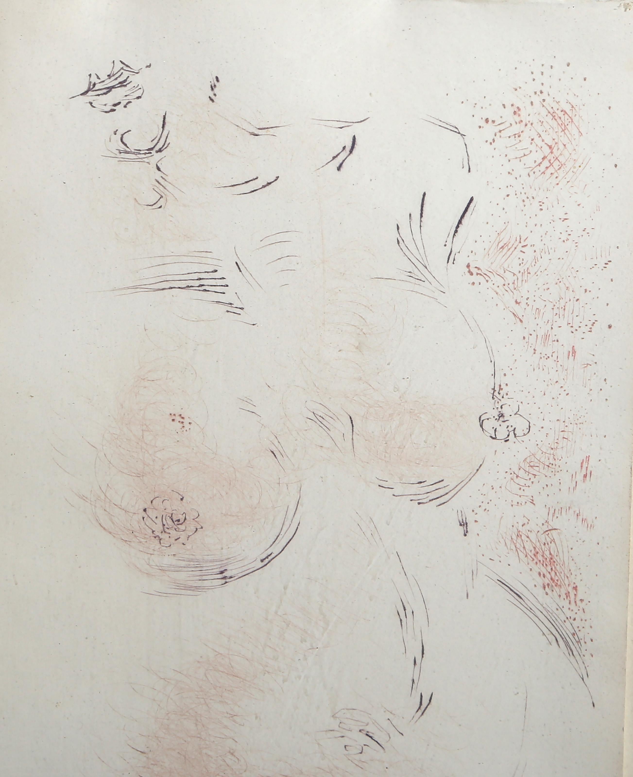 Por Le Mal de Marcel Arland
Andre Masson, French (1896–1987)
Date: 1950
Drypoint Etching
Size: 10 x 6.5 in. (25.4 x 16.51 cm)
Frame Size: 17.5 x 13.5 inches

From the collection of the late Larry Saphire.