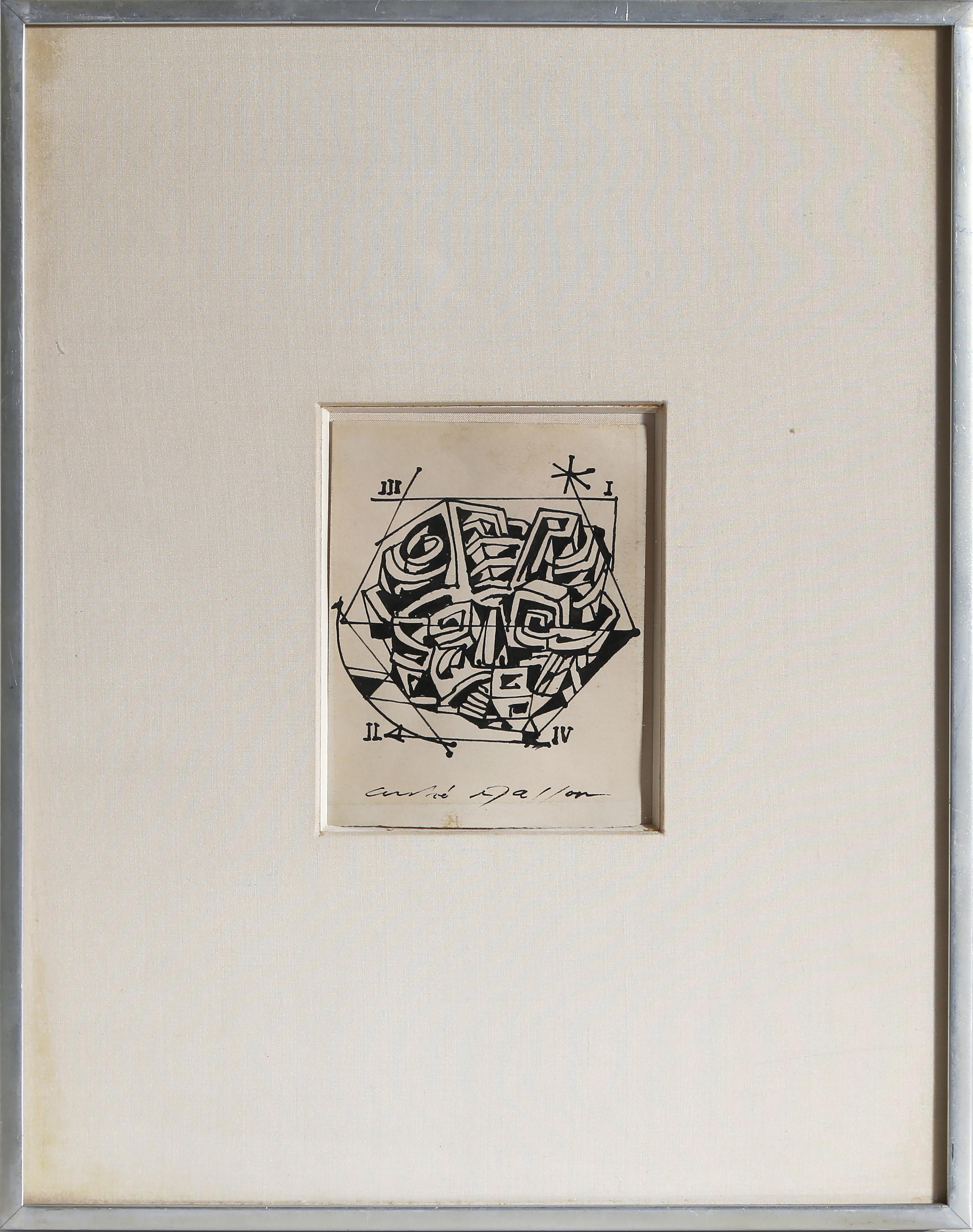 André Masson Abstract Drawing - Anatomy of my Universe, Surrealist Ink Drawing by Andre Masson