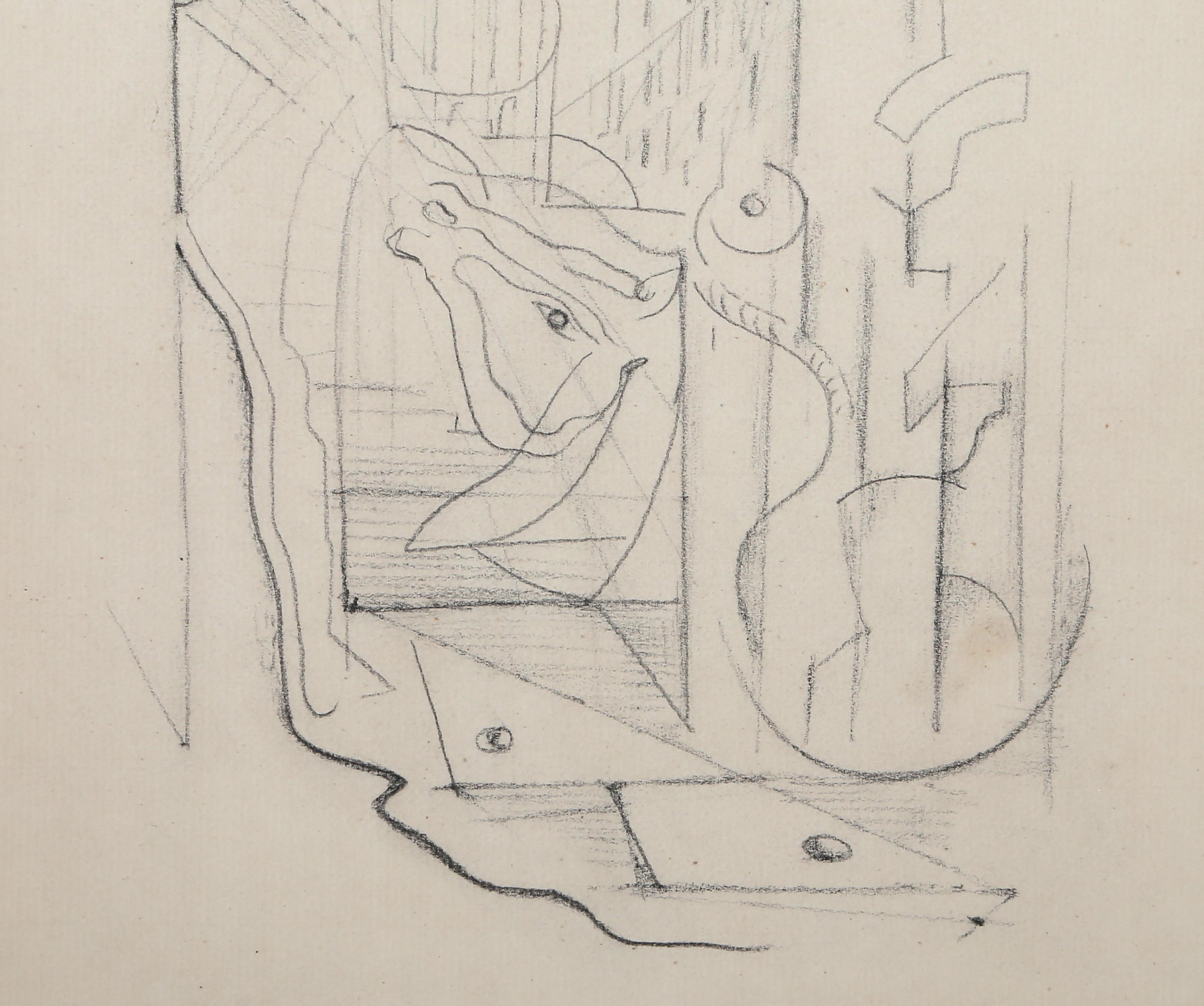 Simulacre, Surrealist Pencil Drawing by Andre Masson - Art by André Masson