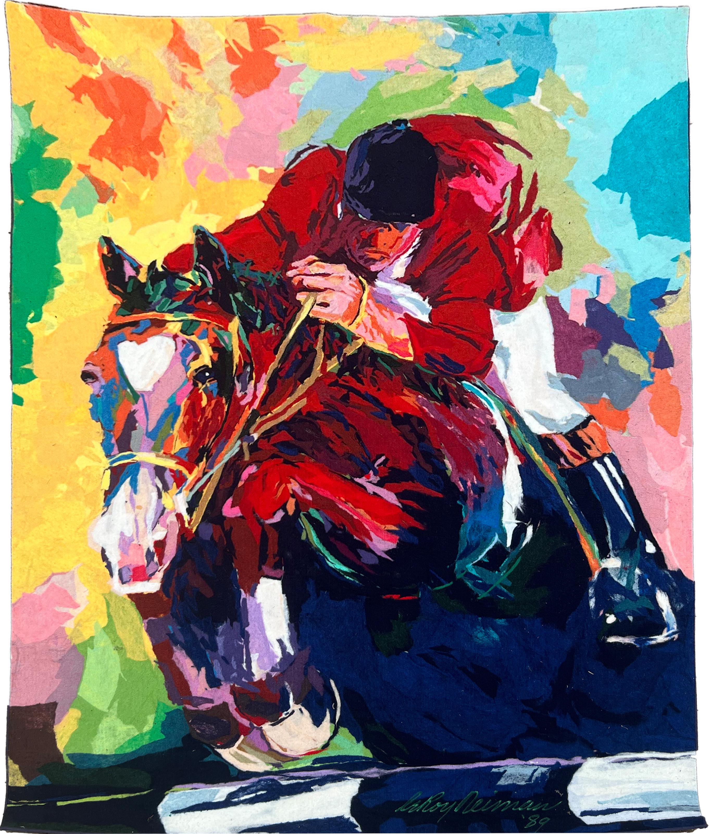 Olympic Jumper, Abstract Expressionist Tapestry by LeRoy Neiman - Art by Leroy Neiman