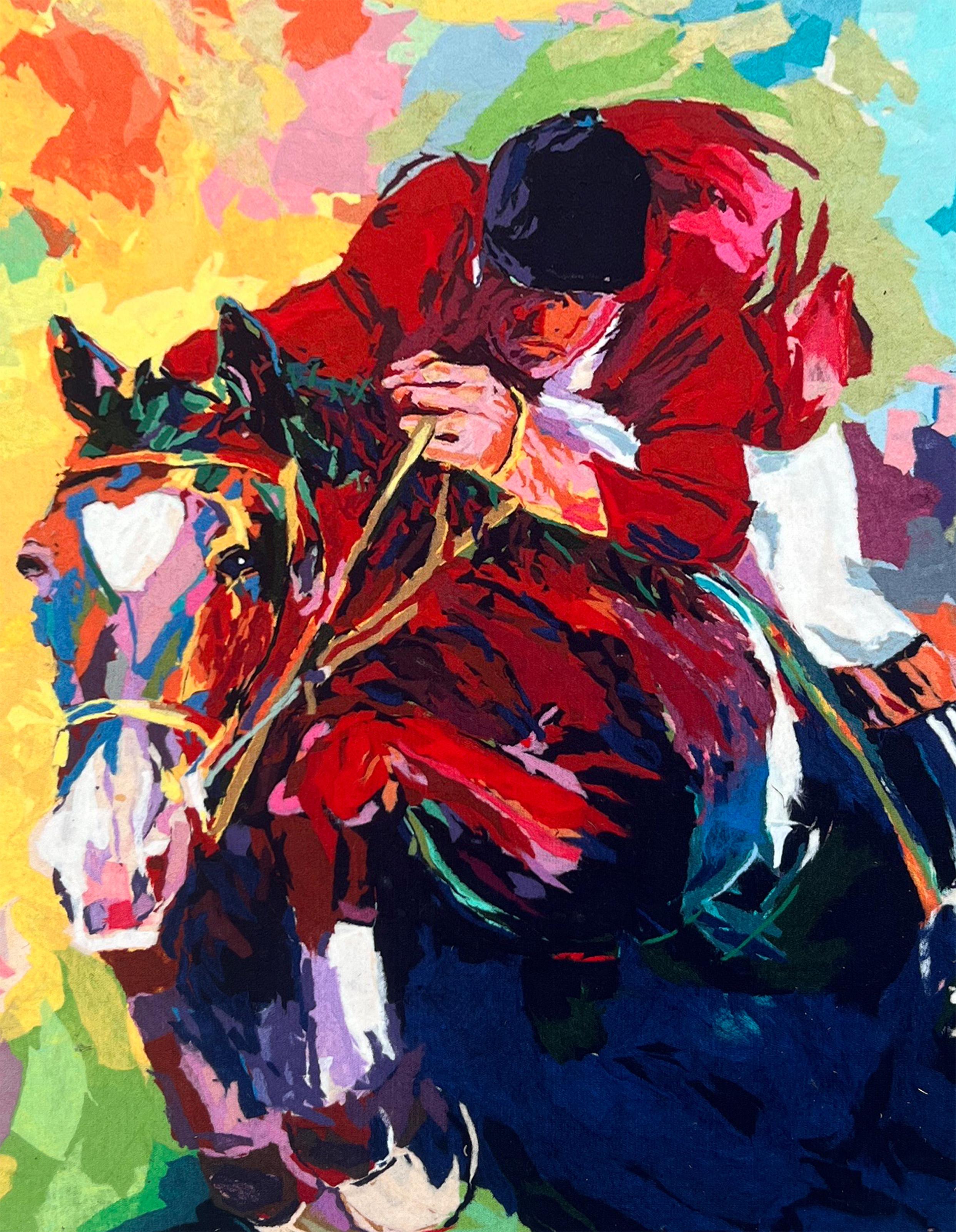 Olympic Jumper, Abstract Expressionist Tapestry by LeRoy Neiman For Sale 1