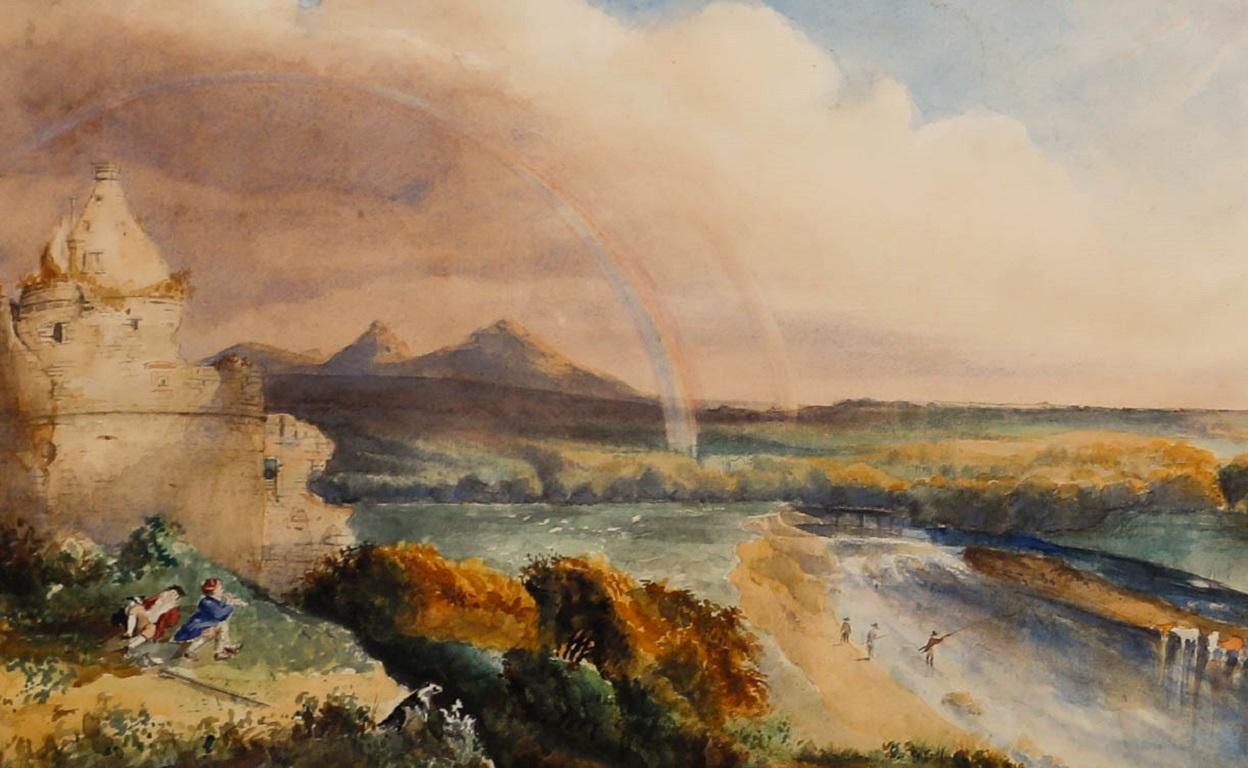 19th Century Watercolour - View of the Double Rainbow - Art by Unknown