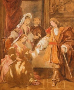 18th Century Watercolour - Court Scene