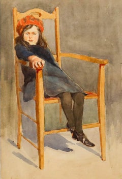 William Hyams (1878-1952) - Framed Watercolour, The Artist's Daughter