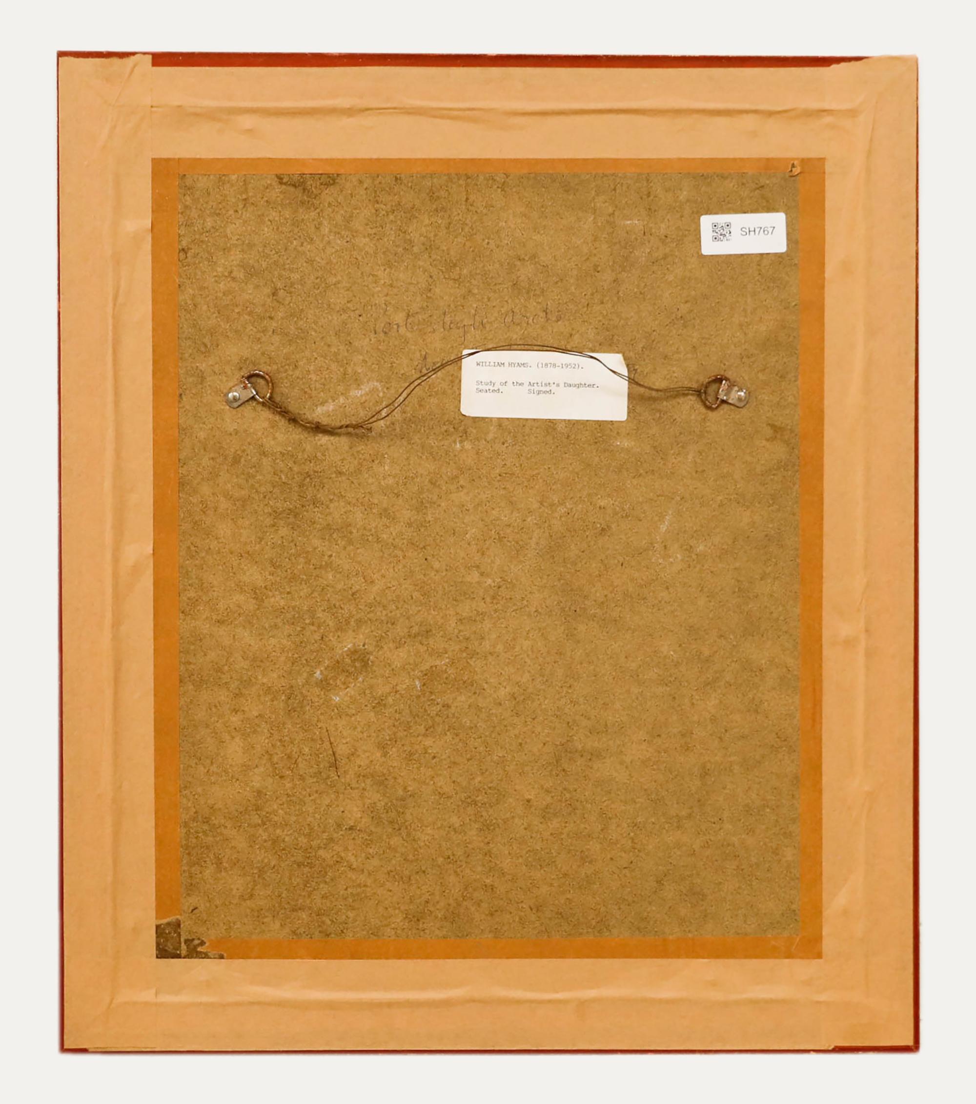 William Hyams (1878-1952) - Framed Watercolour, The Artist's Daughter For Sale 2
