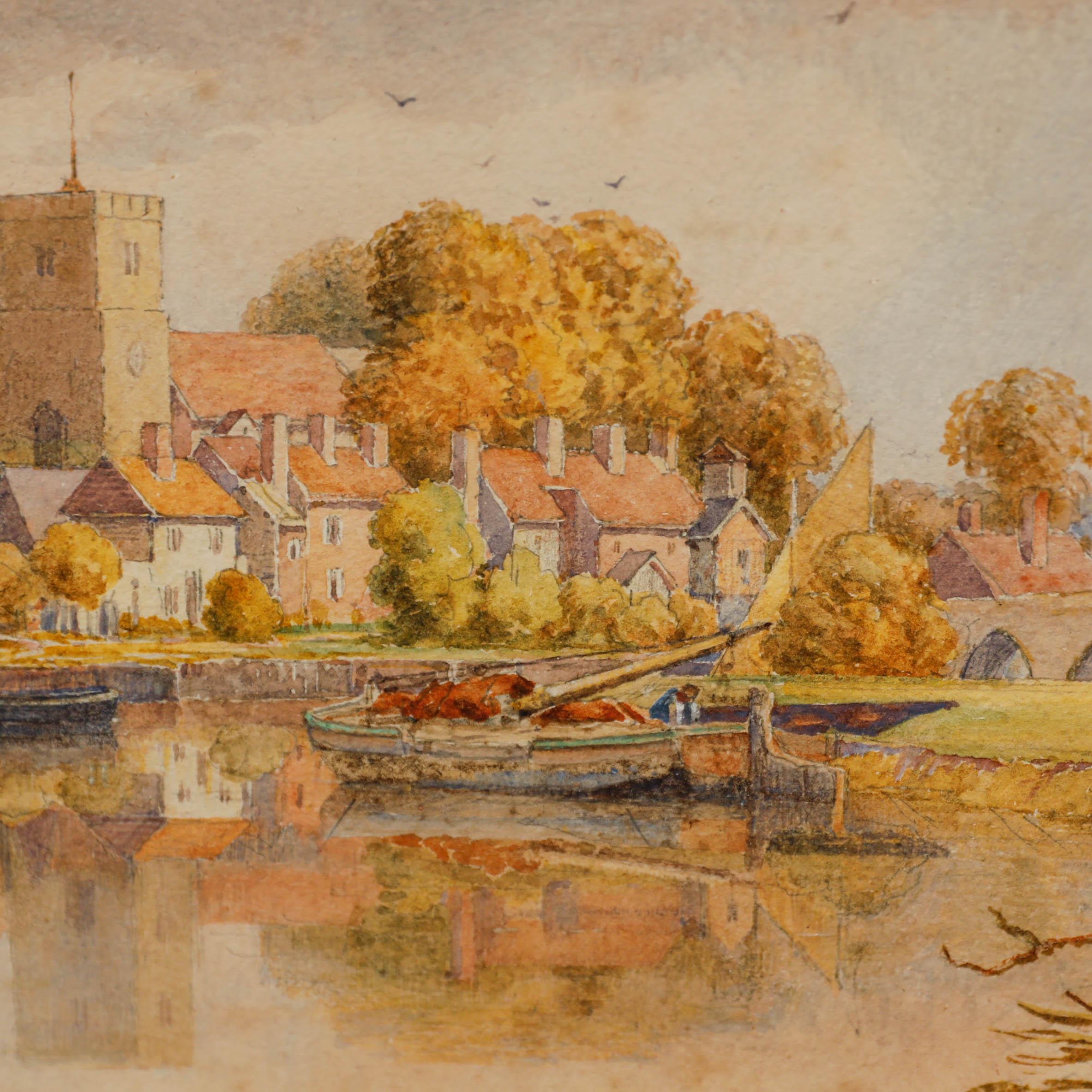 Samuel Standice Boden (1826-1896) - 1872 Watercolour, Fishing From the Bank For Sale 1