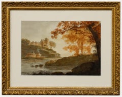 William Payne (1760-1830) - Acuarela de 1798, Pueblo junto al río