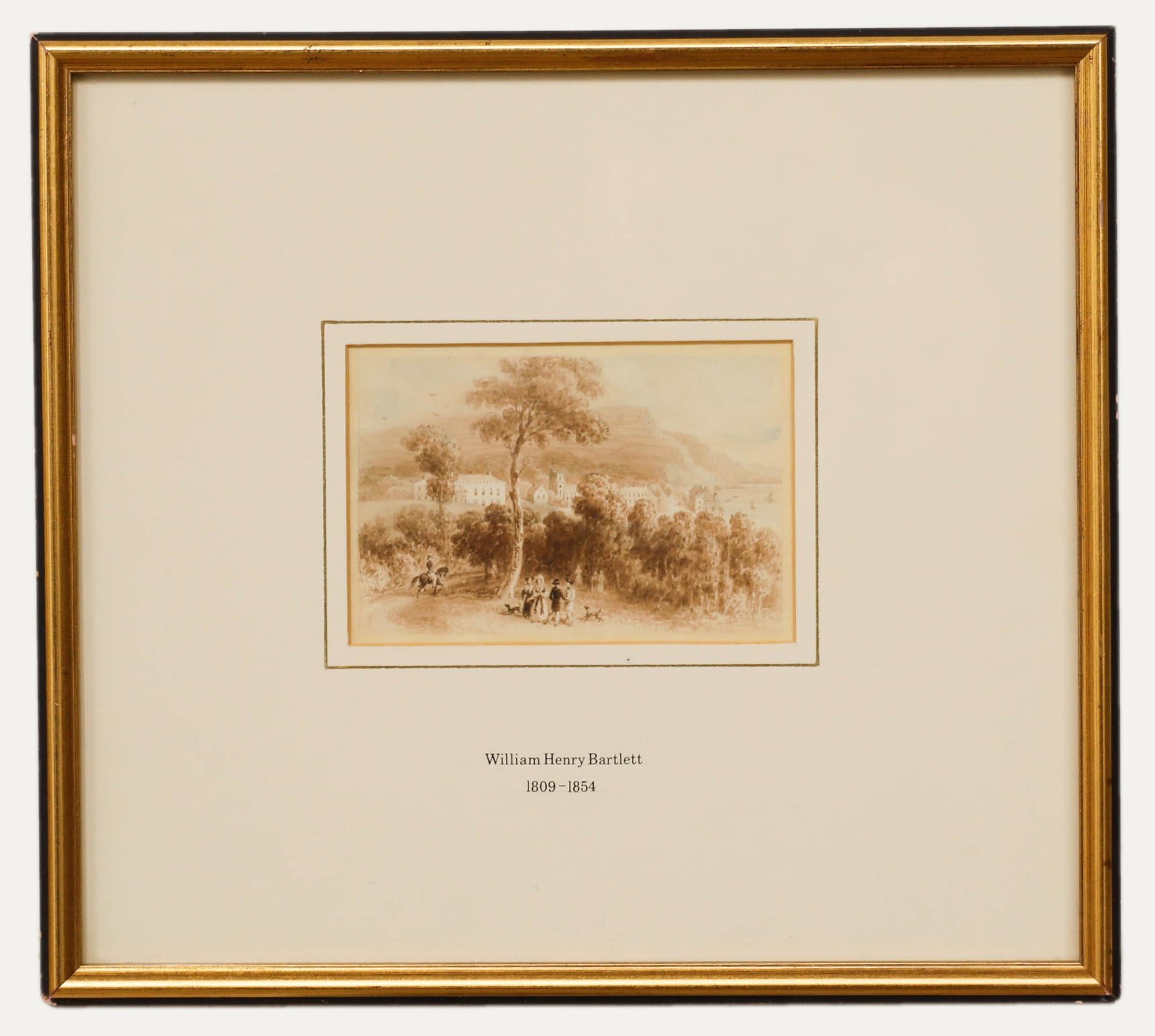 Attribut. William Henry Bartlett (1809-1854) - Gerahmtes Aquarell, Sidmouth