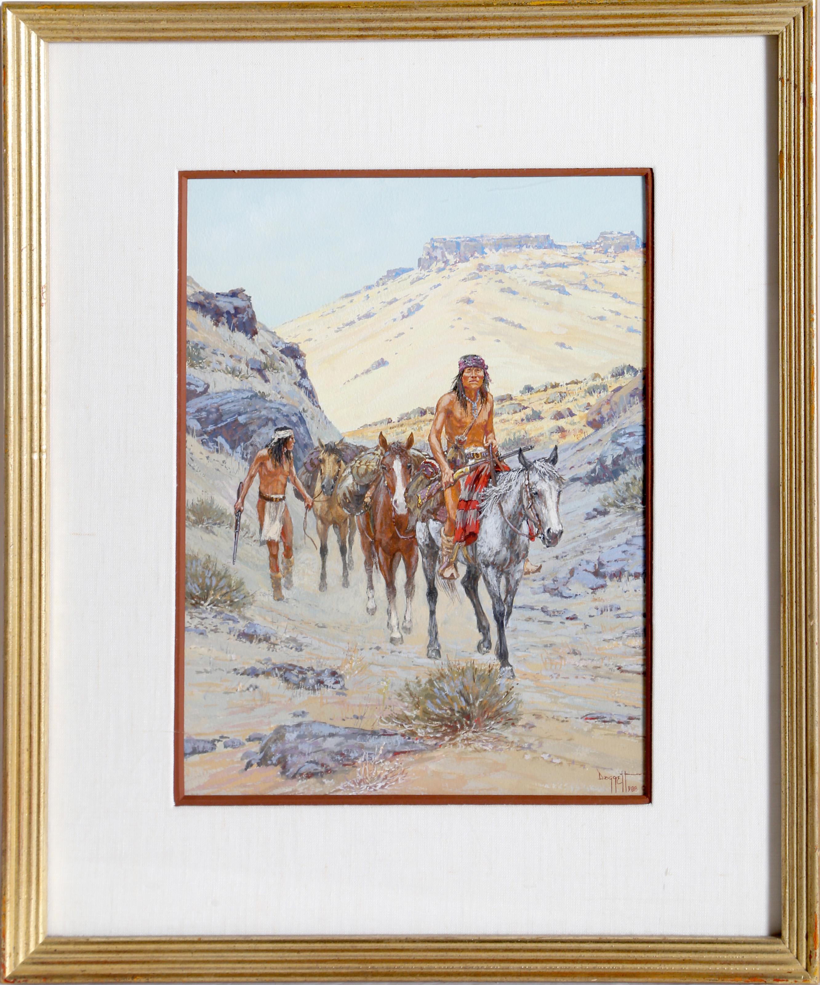 Spoils from Mexico, peinture à la gouache de l'Ouest américain par Noel Daggett