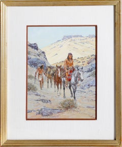 Bottino dal Messico, dipinto a guazzo di arte occidentale americana di Noel Daggett