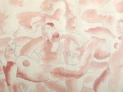 Figure Study, Modern Watercolor and Graphite Drawing attributed to Fernand Léger