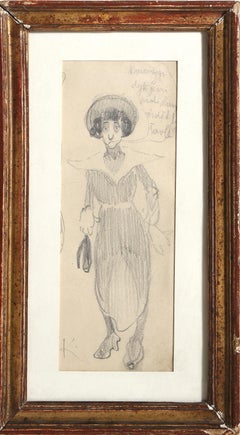 Personnage, Dibujo moderno a lápiz de Frantisek Kupka