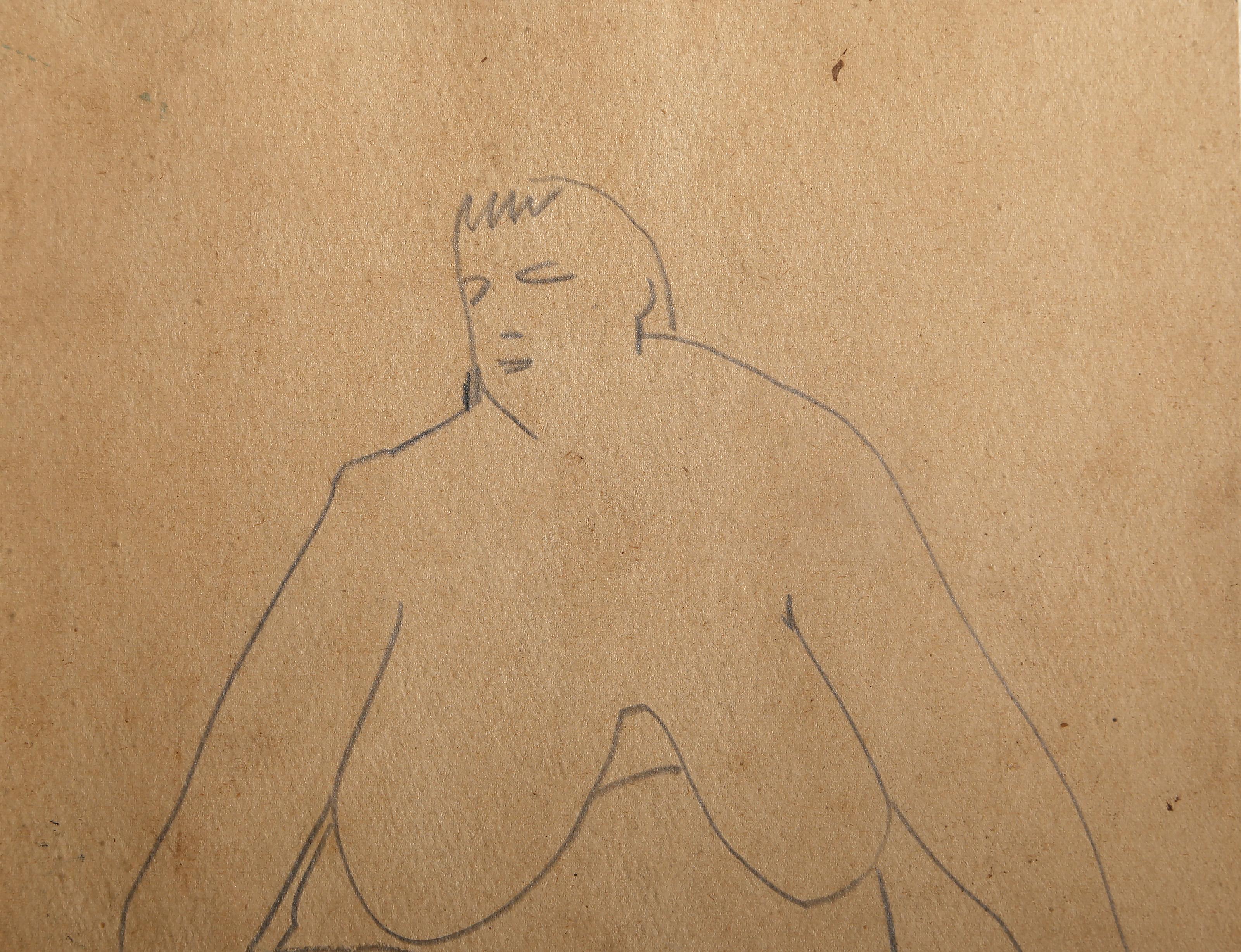 Porträt einer Frau, moderne Graphitzeichnung von Wallace Putnam im Angebot 1