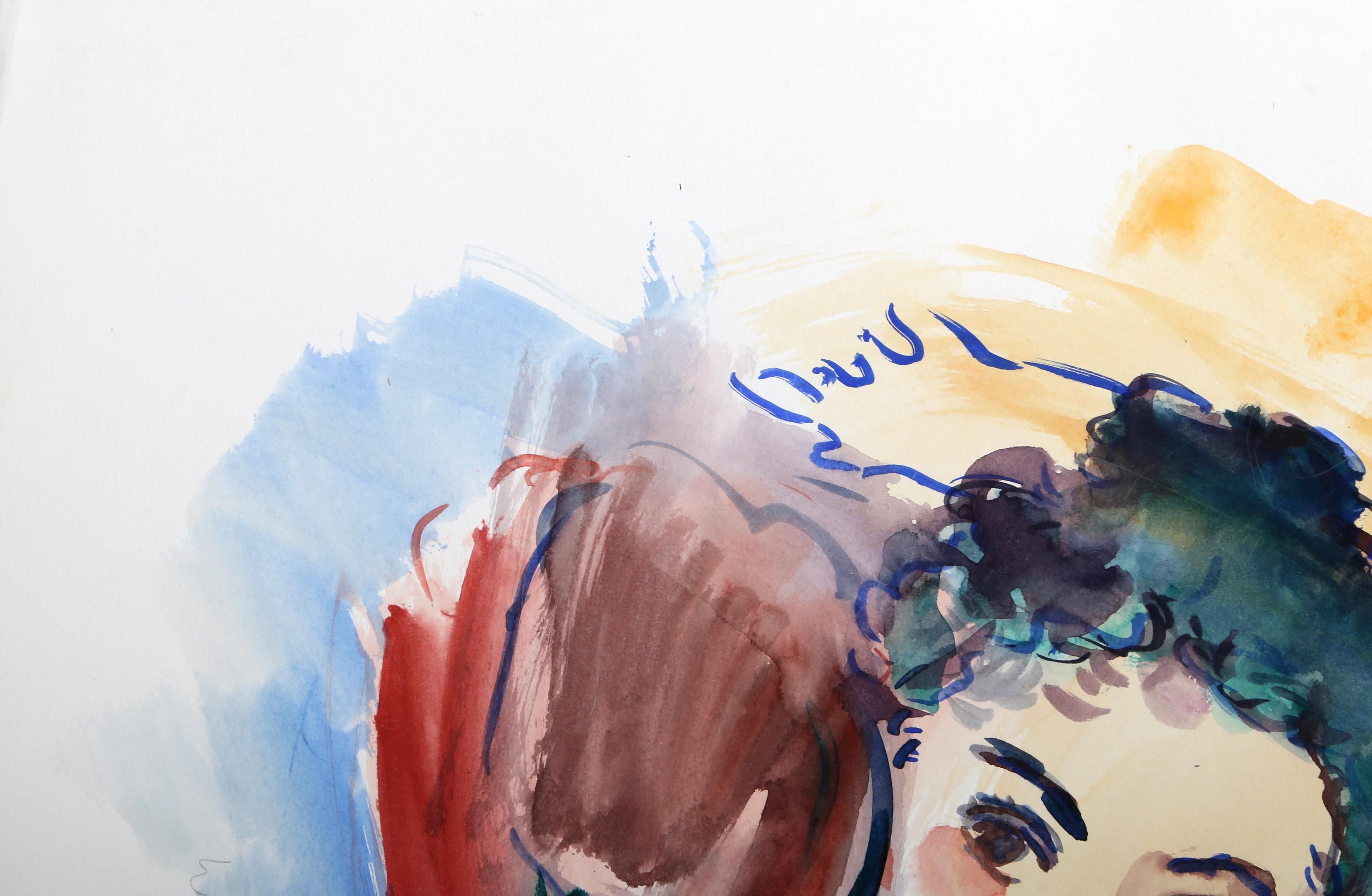Donna reclinata I, acquerello e guazzo impressionista di Wayne Ensrud in vendita 1