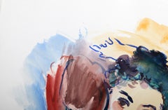 Reclining Woman I, Impressionist Watercolor and Gouache by Wayne Ensrud