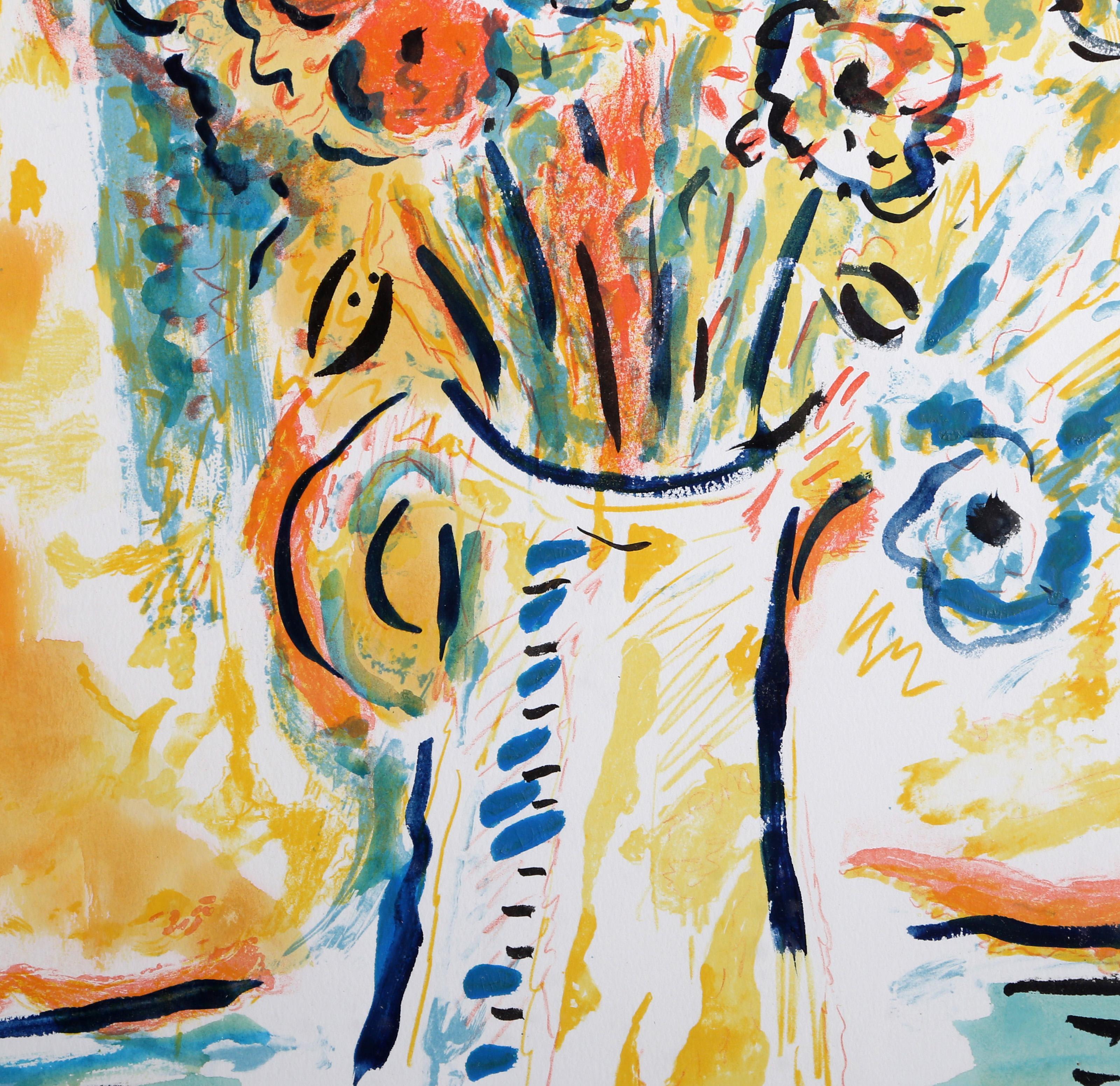 Yellow Bouqet, Impressionist Watercolor by Wayne Ensrud For Sale 1