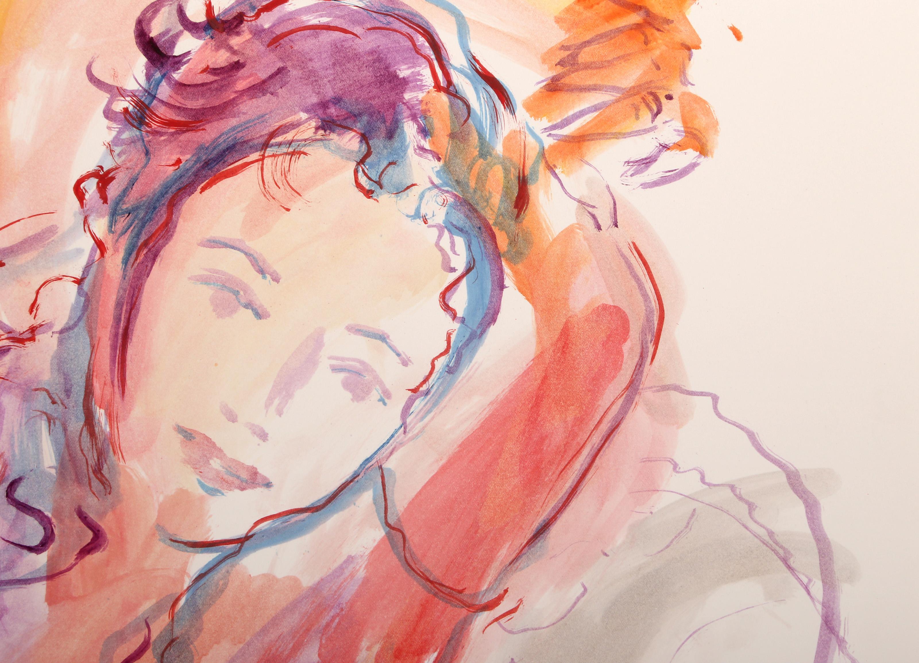 Reclining Woman II, Impressionist Watercolor and Gouache by Wayne Ensrud For Sale 1