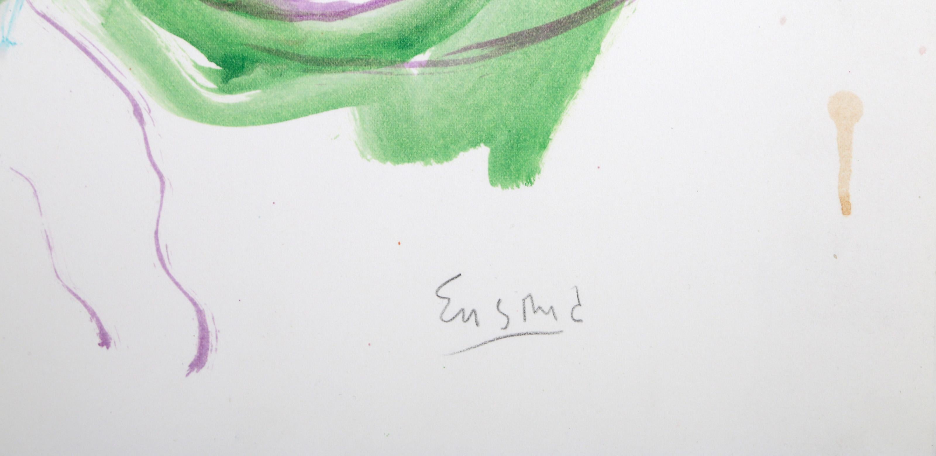 Reclining Woman II, Impressionist Watercolor and Gouache by Wayne Ensrud For Sale 3