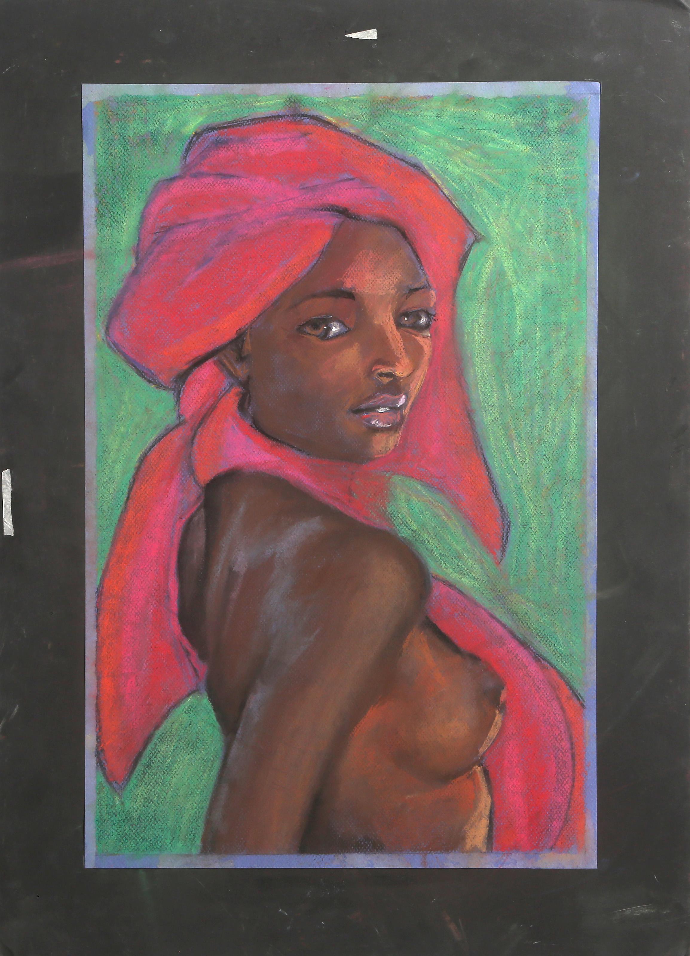 Profile of Nude Woman II, Pop Art Charcoal Drawing by Lisa Martin For Sale 3