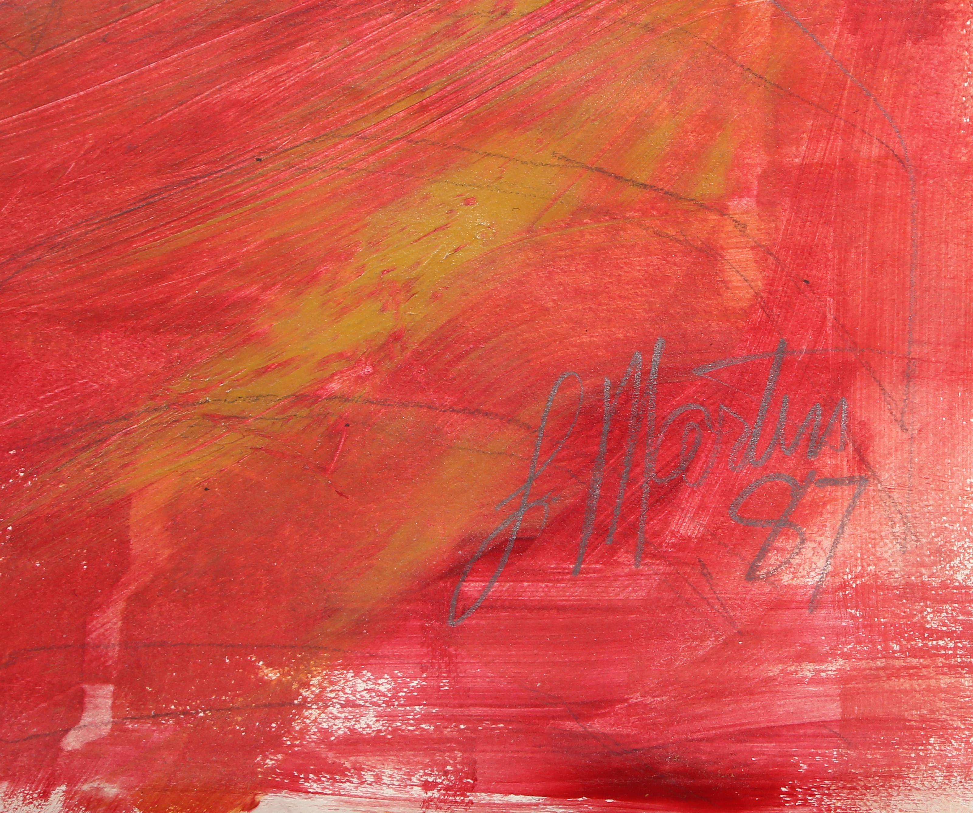 L'homme en rouge, dessin Pop Art en techniques mixtes de Lisa Martin en vente 2