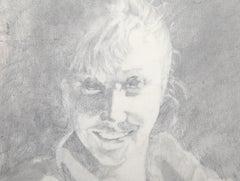 Portrait of Young Woman, Modern Graphite Drawing by Lisa Martin