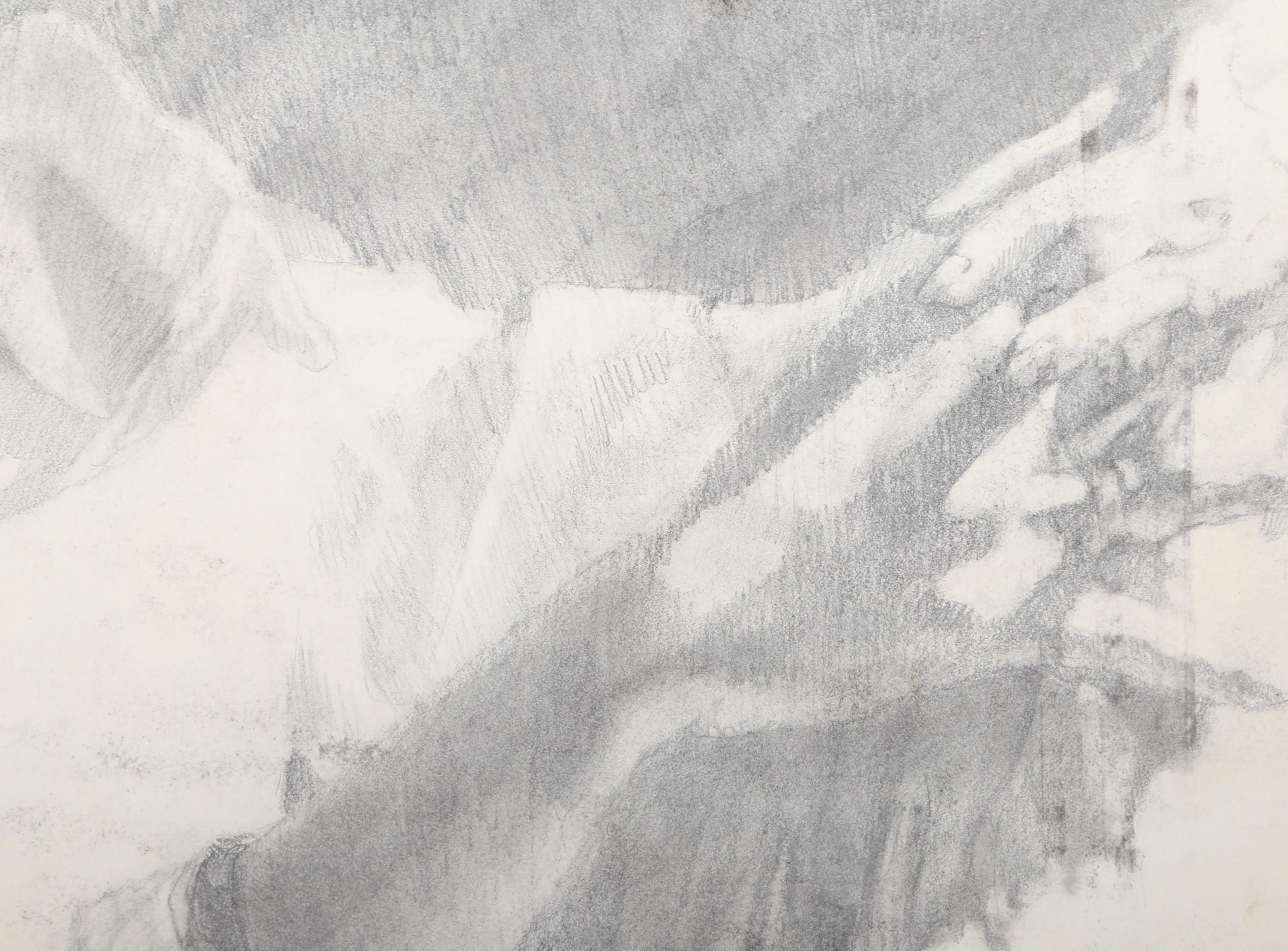 Porträt einer jungen Frau, moderne Graphitzeichnung von Lisa Martin im Angebot 2