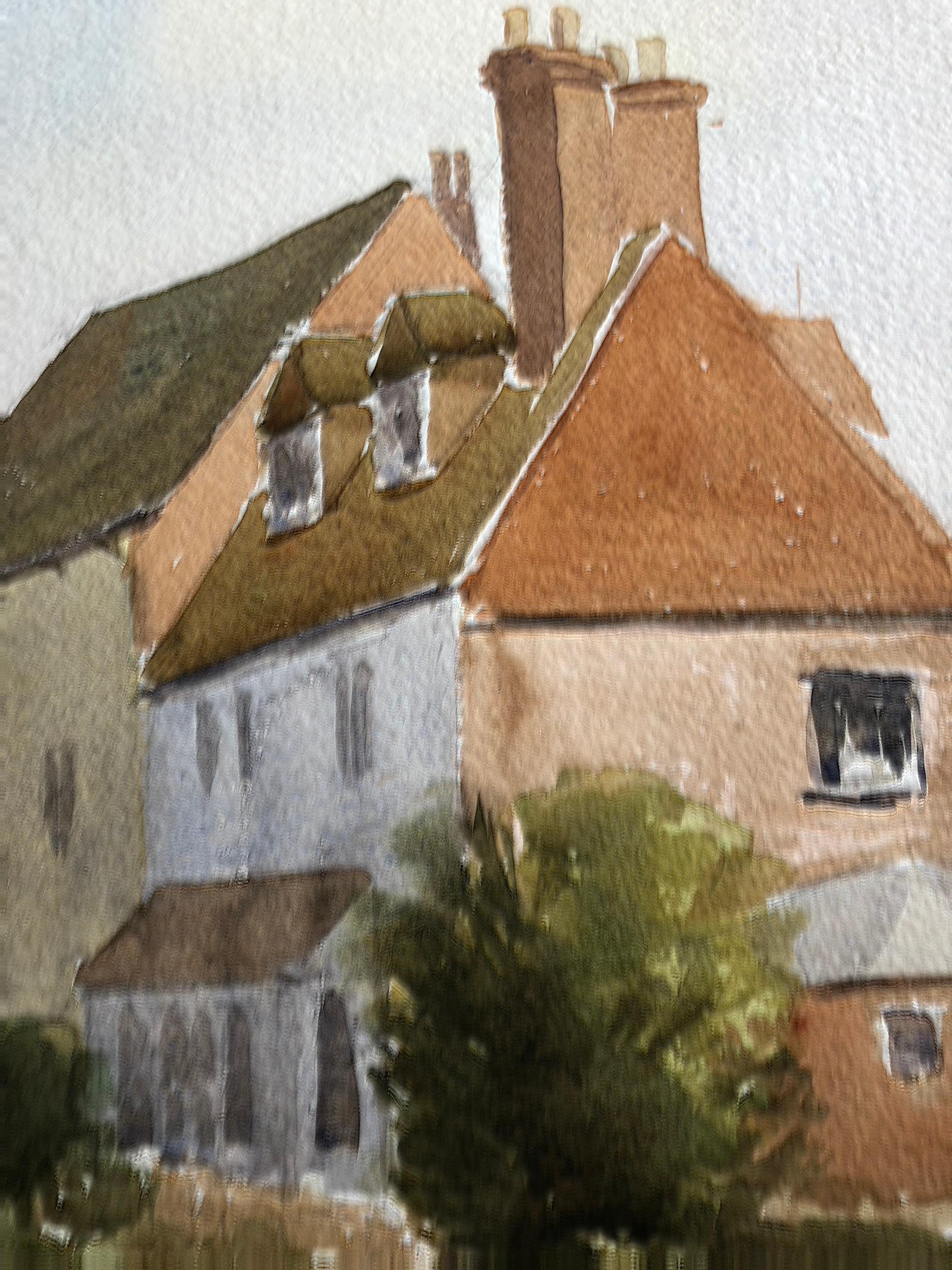 Salisbury con Mujer en Arco
de Ronald Birch, británico, alrededor de 1970
acuarela sobre papel artístico, sin enmarcar
medidas totales del papel: 15 x 22,25 pulgadas
titulado y fechado 