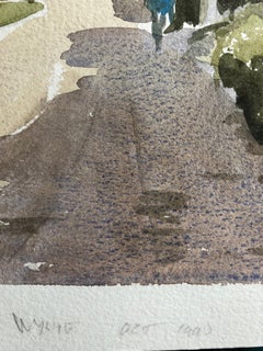 Thatched Cottages Rural Street, Original British Watercolour Painting