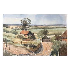 Blythburgh, Pintura original británica a la acuarela