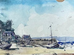 Maurice Mazeilie, French Impressionist Watercolour, Beach Landscape