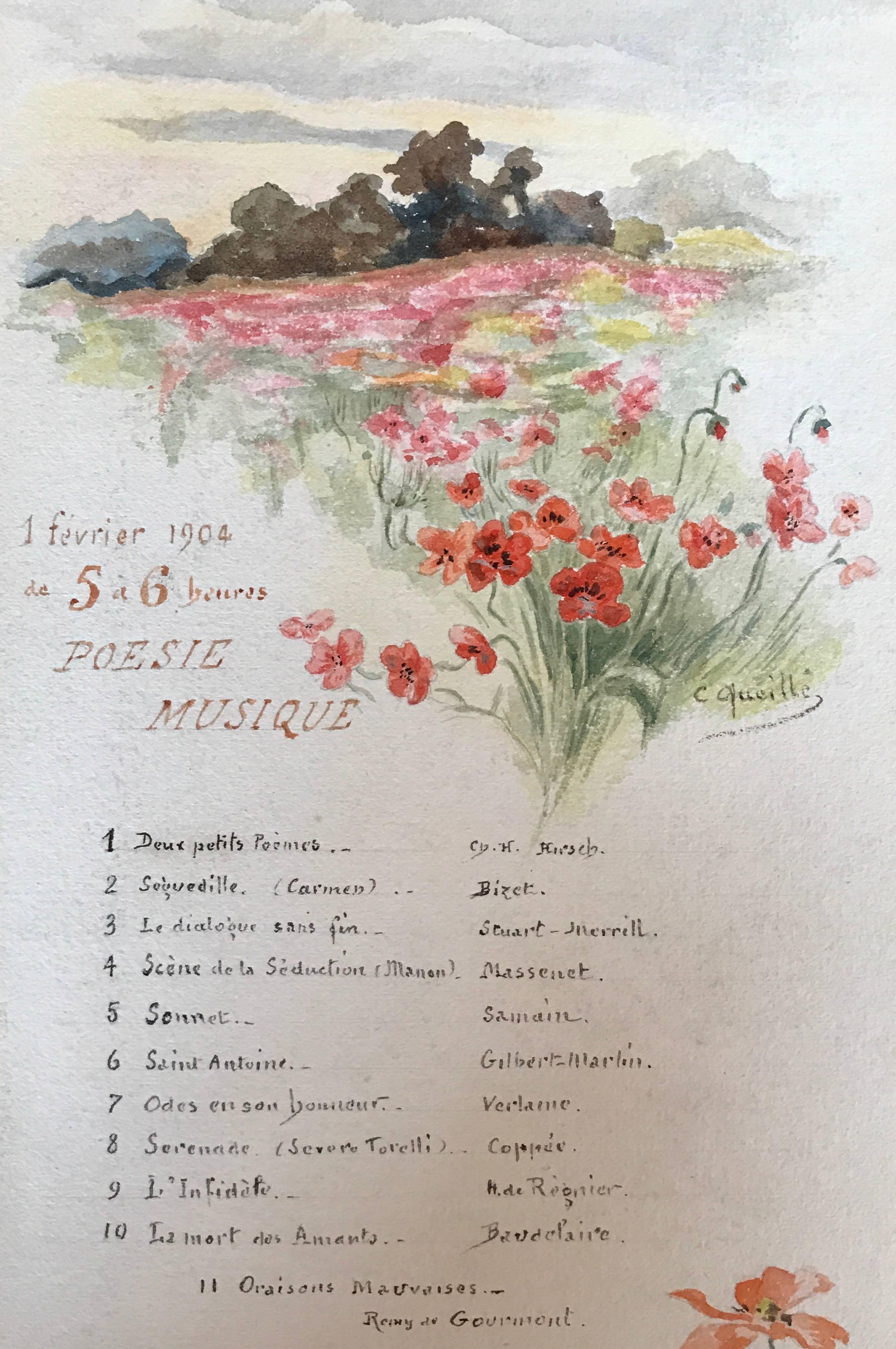 Rare Set of Nine Original French Watercolour Designs & Illustrations For Sale 3
