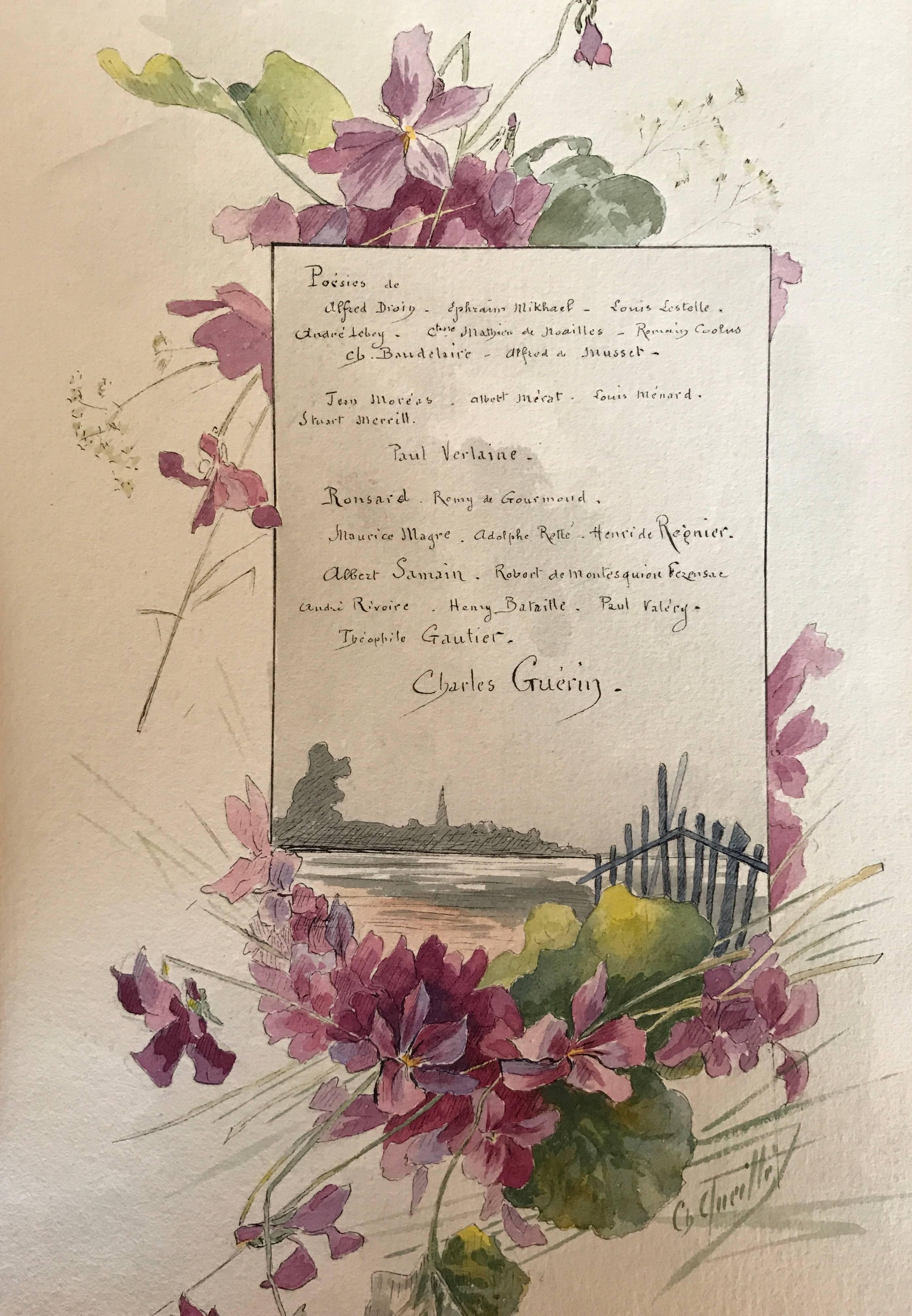 Rare Set of Nine Original French Watercolour Designs & Illustrations - Gray Still-Life by Unknown