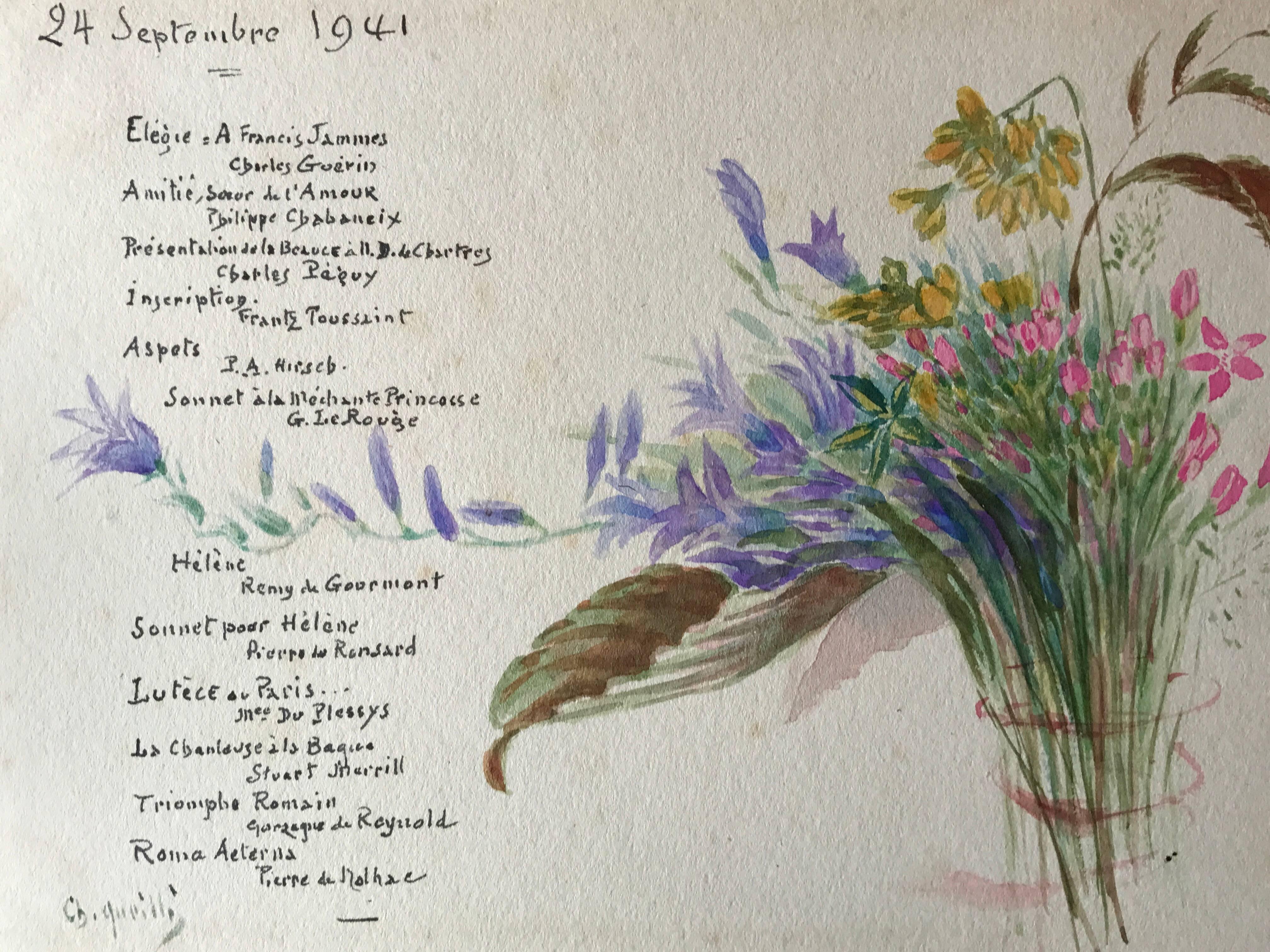 Rare Set of Nine Original French Watercolour Designs & Illustrations For Sale 5
