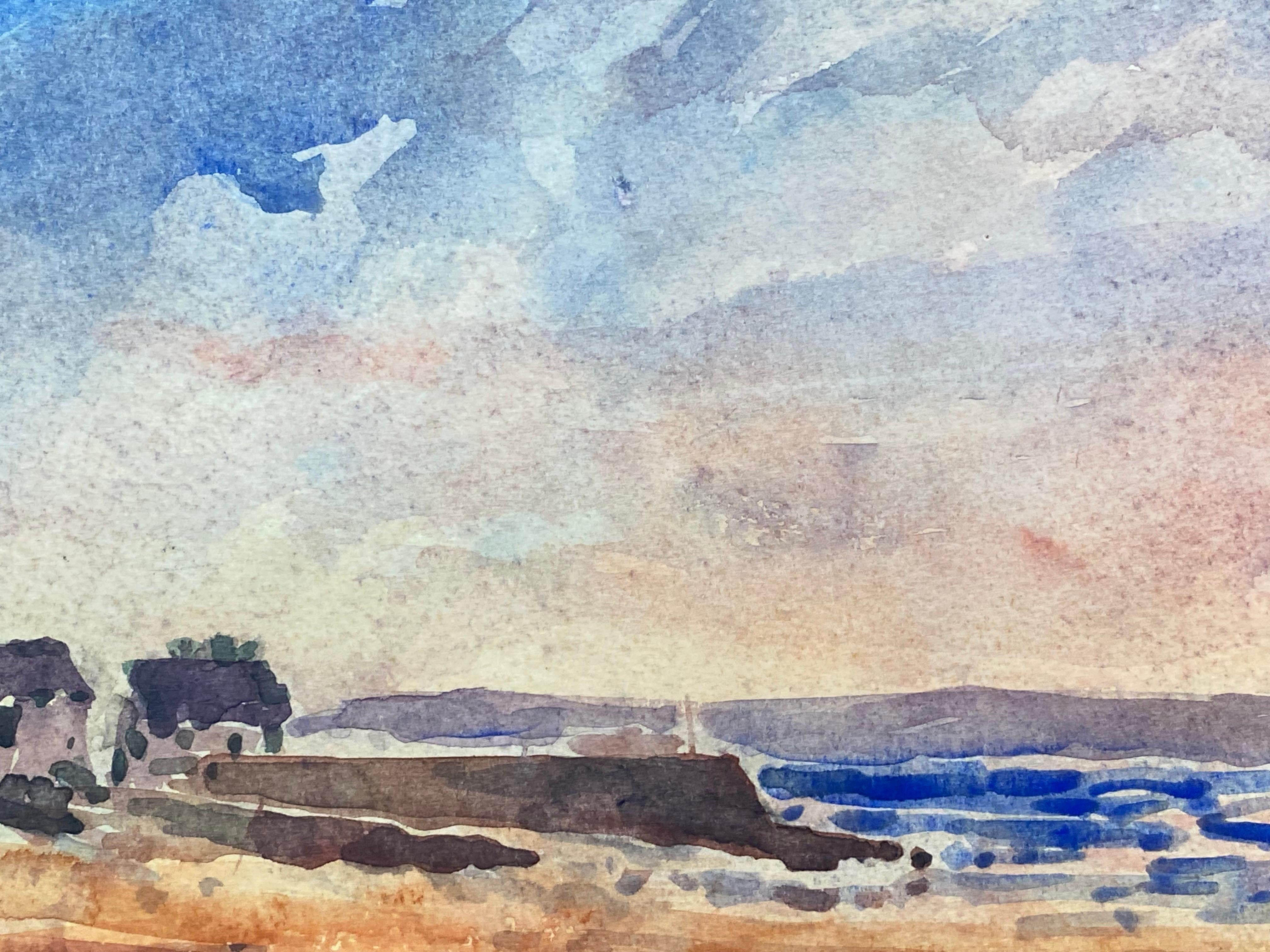 Maurice Mazeilie, acuarela impresionista francesa - Paisaje de playa - Art de Unknown