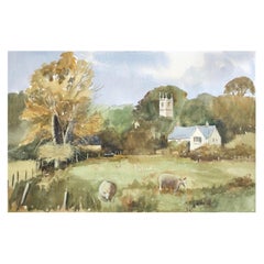 Fisherton, Pintura original británica a la acuarela