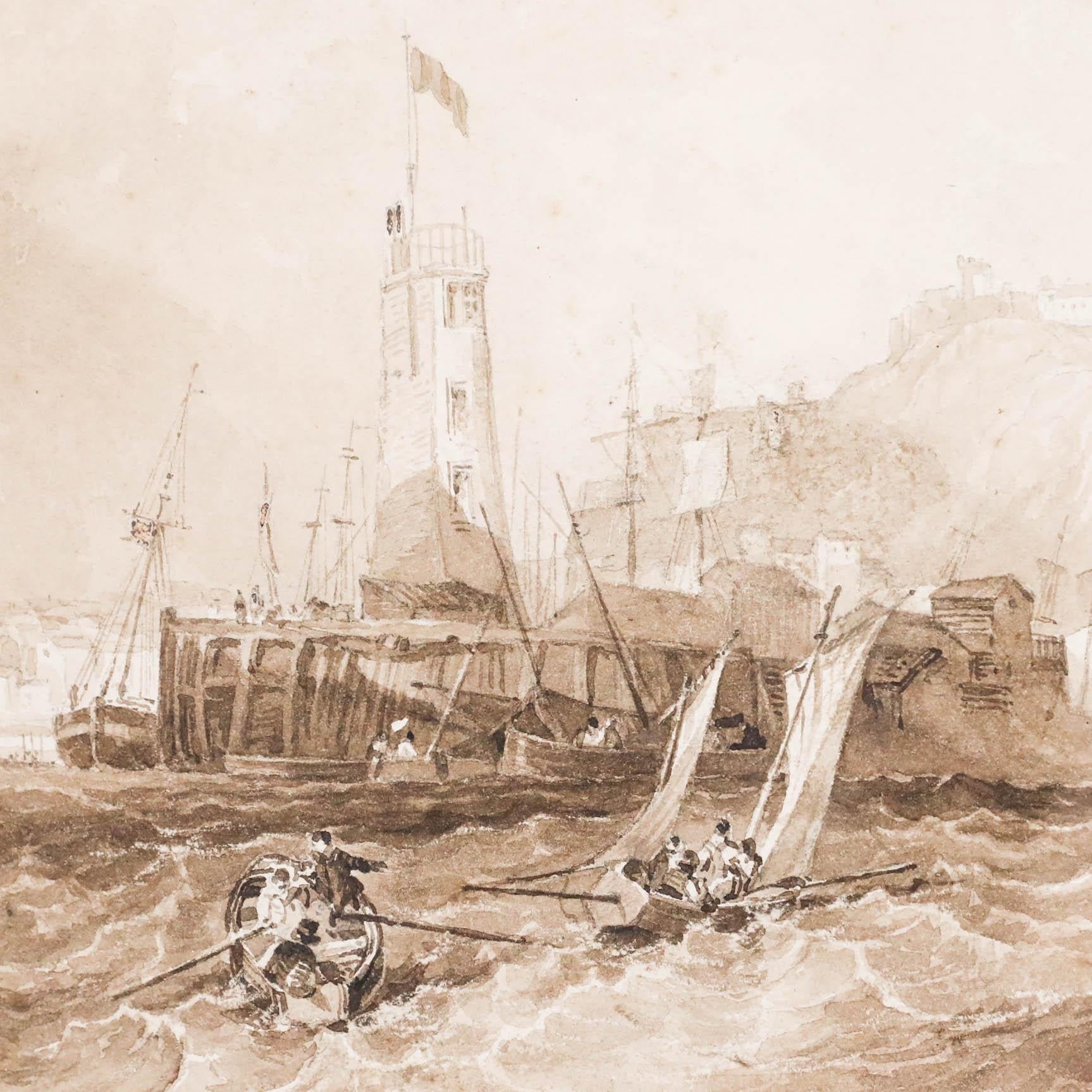 Attribut. Charles Bentley (1806 -1854) - Aquarell, Abgekühlte Gewässer im Angebot 3