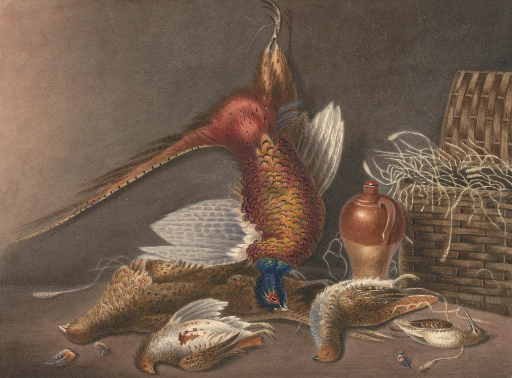 Thomas Remnant Charleton (1756-1849) - Watercolour, Game Bird's in the Larder - Art by Unknown