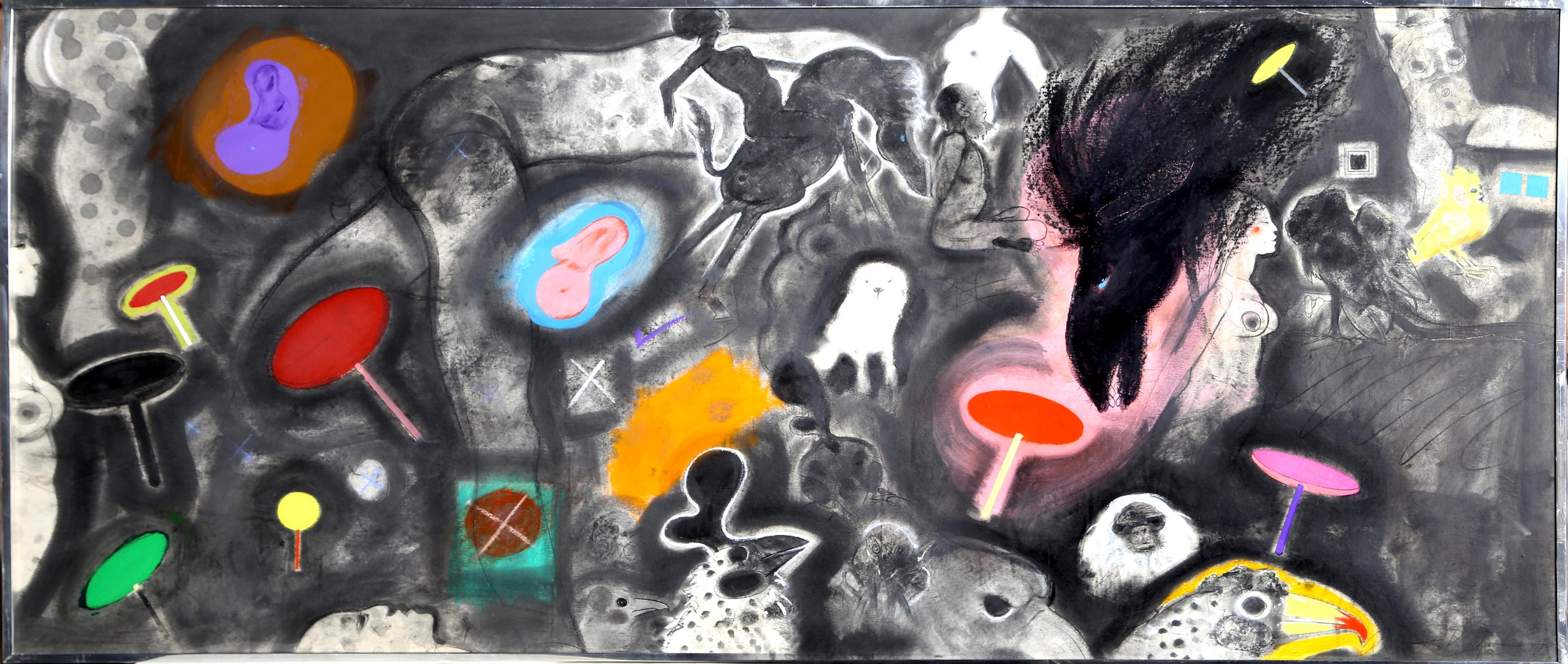 Untitled, Surrealist Mixed Media on Paper by Robert Beauchamp