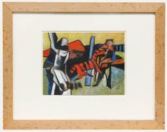 Dirkjan Ribbeling (1932-2013) - Gerahmt 1968 Gouache, Zebra