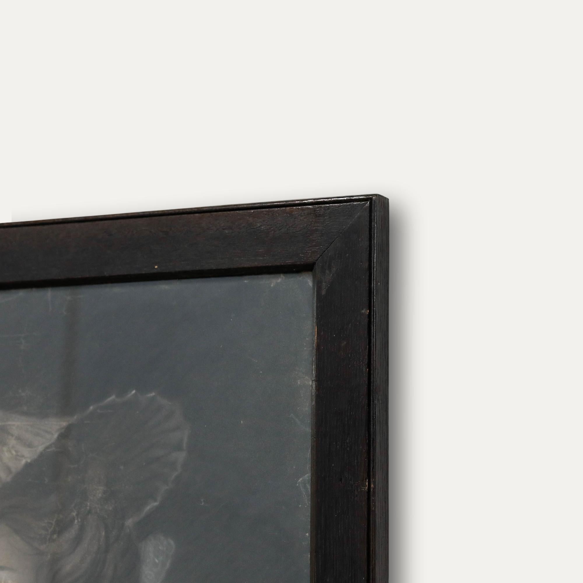 Pastel enmarcado de finales del siglo XIX - Retrato de una dama con atuendo en venta 1