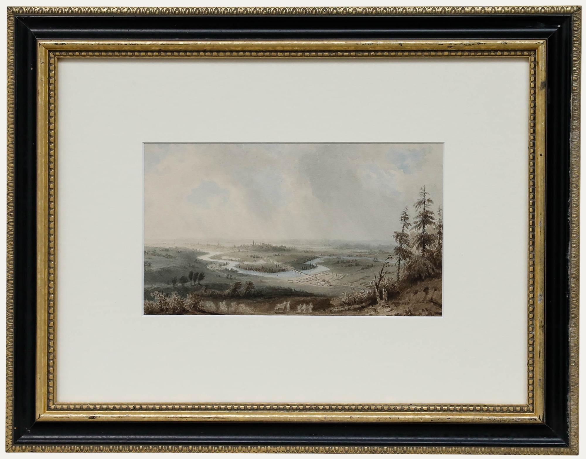 After Giuseppe-Pietro Bagetti (1764-1831) - Watercolour, The Battle of Znaim