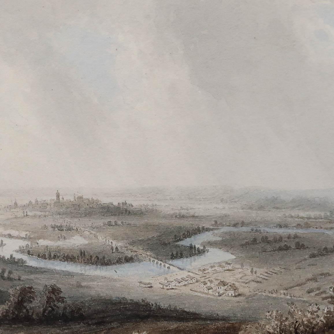 D'après Giuseppe-Pietro Bagetti (1764-1831) - Aquarelle, La bataille de Znaim en vente 1