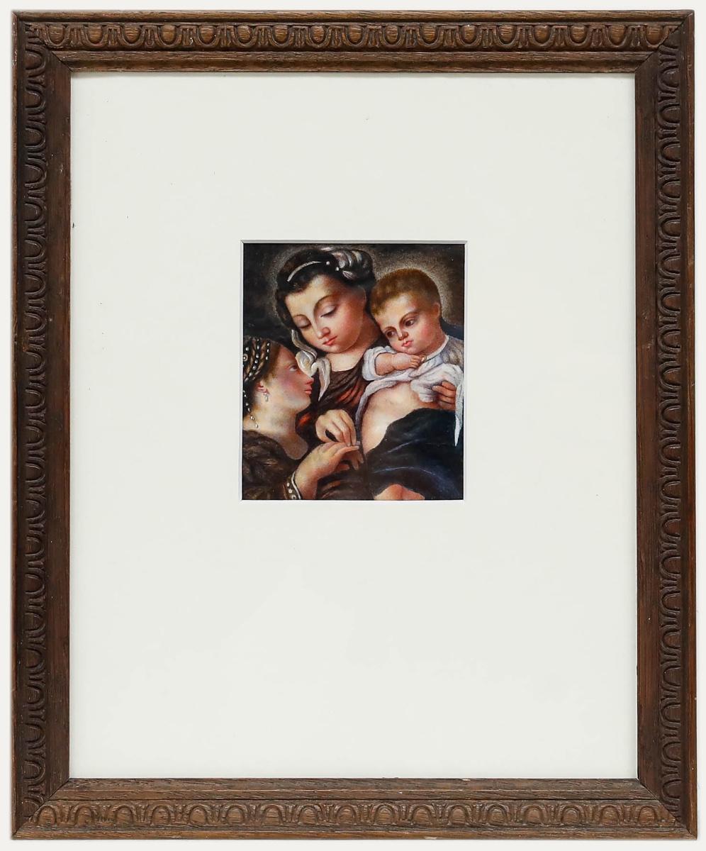 D
après Guercino - 1825 Aquarelle, Mariage mystique de Sainte Catherine