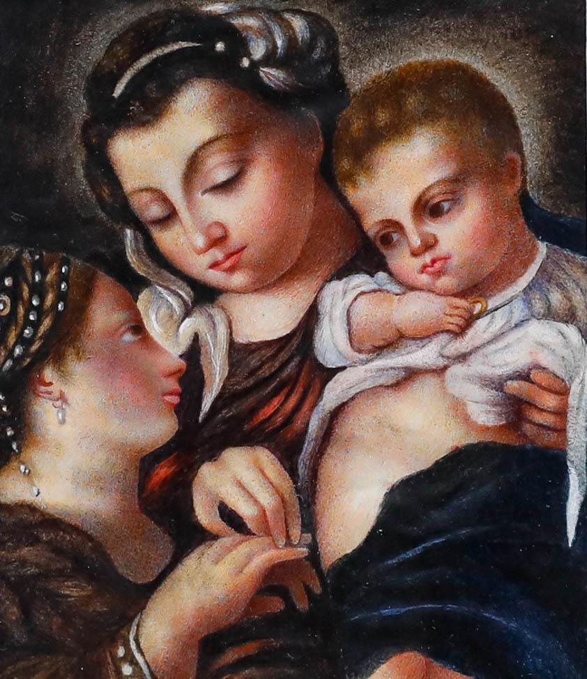 D'après Guercino - 1825 Aquarelle, Mariage mystique de Sainte Catherine - Art de Unknown