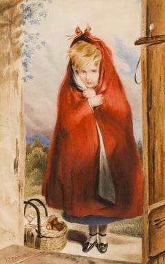 Paul Falconer Poole RA (1807-1879) - 1861 Watercolour, Little Red Riding Hood
