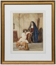 Paul Falconer Poole RA (1807-1879) - 1839 Watercolour, Holy Sister
s Guidance