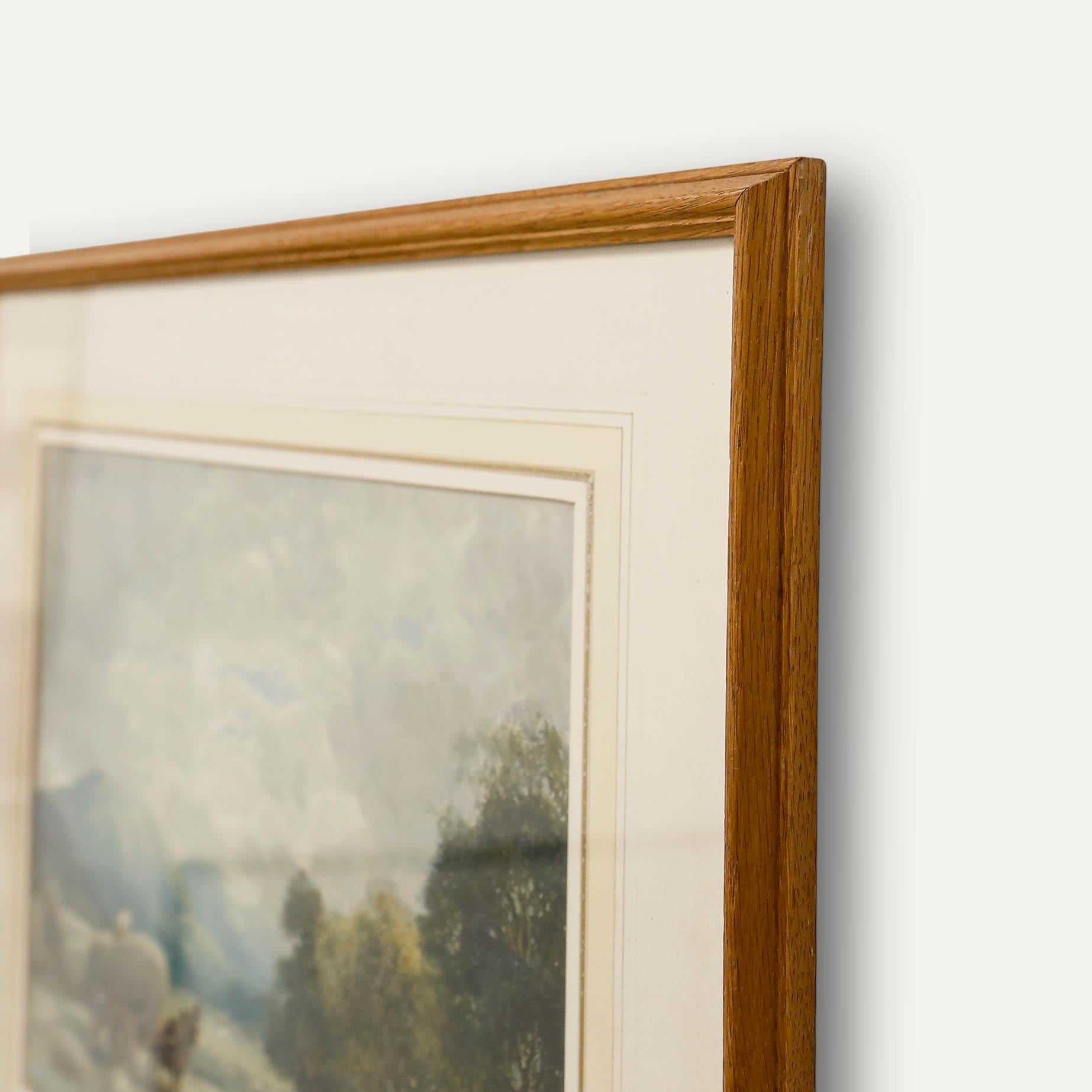 William Manners RBA (1860-1930) - Aquarelle, Fauche de foin près des pics de Langdale en vente 1