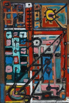 Christian Julia (1921-1991) - Gouache della metà del XX secolo, Les Mécaniques