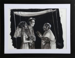 Wedding Vows, Pop Art Gouache Painting by Camille Fox