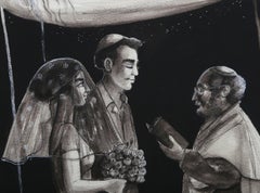 Wedding Vows, Pop Art Gouache Painting by Camille Fox